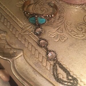 Gorgeous ring cuff with turquoise bracelet